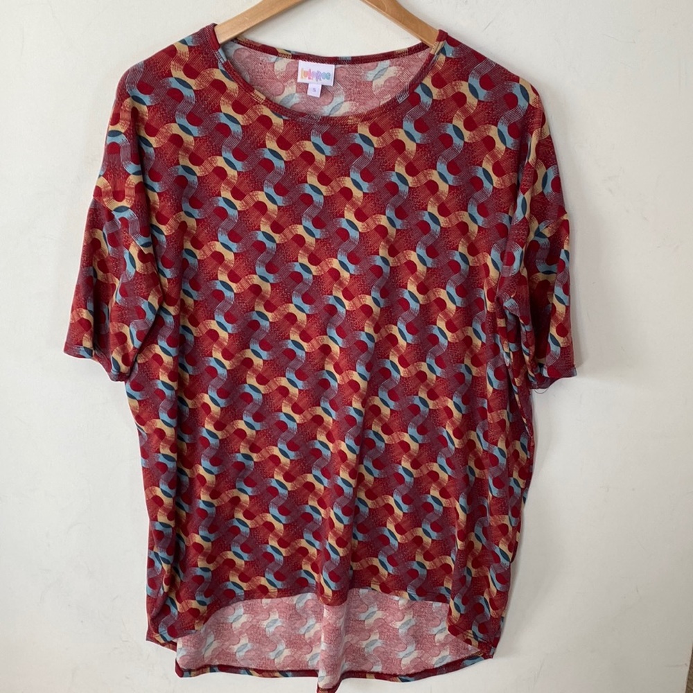 Lularoe Women Red Short Sleeve T-Shirt, Size S